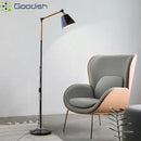 Modern Industrial Retro LED Floor Lamp Swing Arm Solid Wood Art Chandelier by Ljojo