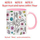 Ljojo 3D Effect Kids Names Mug with Flowers for Mother's Day Gifts