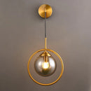 Golden Glass Ball Wall Sconce - Ljojo Bedside Wall Lamp for Modern Home Decor