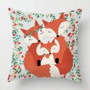 Ljojo Linen Fox Sofa Cushion Cover 50x50 Square Home Décor Pillowcase