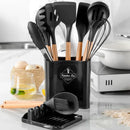 Ljojo 13Pcs Silicone Kitchen Utensils Set with Wooden Handles