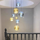 Clear Glass Ball Staircase Pendant Lighting for Living Room by Ljojo