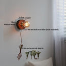 Ljojo LED Wall Lamp Pull Chain Switch Wood Stair Lighting Mirror Light