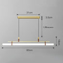 Ljojo LED Long Tube Chandelier Black/Gold Leather Acrylic Pendant Light