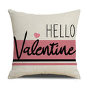 Ljojo Linen Cushion Cover 45x45 for Modern Living Room Decor & Sofa - Valentine's Day Theme