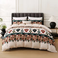 Geometric Boho Duvet Set + Pillowcase, 2/3pc Polyester Bedding, Single King Size, Ljojo Brand
