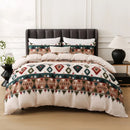 Geometric Boho Duvet Set + Pillowcase, 2/3pc Polyester Bedding, Single King Size, Ljojo Brand