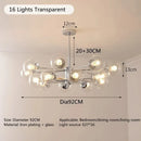 Ljojo French Medieval Style LED Pendant Light: High-End Nordic Round Glass Ball Chandelier