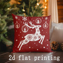 Christmas Red Deer & Merry Words Pattern Pillow Cover by Ljojo for Sofa Bedroom Car