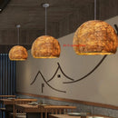 Hand Woven Bamboo Folk Pendant Lamp. Inn Simple Style Japanese Restaurant Bedroom Creative Art.