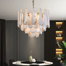 French Marble Pendant Light Modern Copper Chandelier LED Water Droplet for Home Decor by Ljojo