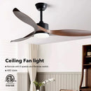 Ljojo 52" DC Motor Ceiling Fan with Remote Control and LED Light