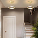 Ljojo LED Circle Ceiling Light Black Gold Lustres Home Decor Fixture