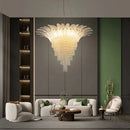 French Designer Crystal Chandelier Adjustable Height Modern Ceiling Light Fixture by Ljojo for Living & Dining Room