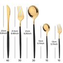 Ljojo 30-Piece Stainless Steel Cutlery Set – Black Tableware Knife Fork Spoon Teaspoon