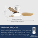 Ljojo 36 42 Inch Ceiling Fan Remote Control Dimming 6 Blade Light Ventilator