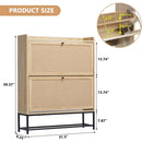 Ljojo™ Shoe Cabinet Duo: Wooden Narrow Storage, 2 Flip Drawers, Freestanding Organizer