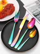Ljojo 24pc Stainless Steel Tableware Set for Family Dining