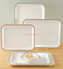 Ljojo Melamine Rectangular Tray Set for Serving Meals, Cakes, and Bread