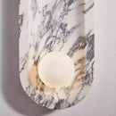 Ljojo 3D Marble Wall Light 42cm White Glass Ball for Indoor Decor
