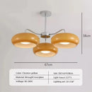 Ljojo Mid Century Brass Glass Chandelier Light Fixture - Elegant Lighting for Home