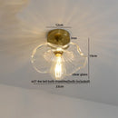 Ljojo Modern Amber Glass LED Ceiling Lights with Copper Socket for Home Decoration