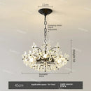 Black Crystal Pendant Light French Retro Glass Fixture for Bedroom by Ljojo
