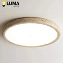 Wabi Sabi Yellow Travertine Ceiling Lamp by Ljojo - Natural Stone Circular Light