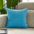 Blue Corduroy Cushion Cover 30x30cm - Ljojo Home Decor Pillowcase