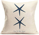 Ljojo Marine Life Blue Pillow Case Set - Home Decor Ocean Sailing Theme