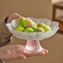 Ljojo Lotus Fruit Plate: Pink Nut Refreshment Plate for Living Room Coffee Table
