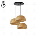 GEW Classic HandWoven Bamboo Lantern Pendant Lamp by Ljojo - Natural Rattan Wicker Chandelier Lighting.