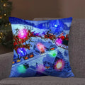Ljojo LED Retro Santa Christmas Lights Pillowcase Home Decor 45x45