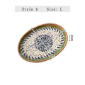 Ljojo Light Luxury Shell Inlaid Rattan Storage Basket Tray