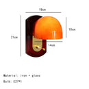 Ljojo Metal Glass Wall Light Dark Red for Home Decor