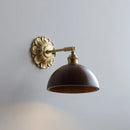 Ljojo LED Wall Sconce Switch Light Walnut Ash Wood Copper Arm Lampara Pared