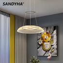Ljojo Modern Acrylic Multi-layer Chandelier LED Pendant Light for Living Room and Bedroom
