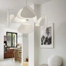 80cm White Fabric Art Sector Chandelier - Modern Indoor Decorative Lighting by Ljojo