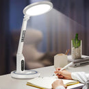 Ljojo LED Clock Table Lamp USB Chargeable Dimmable Desk Lamp Foldable Eye Protection Night Light