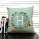 Ljojo 26 Letter Design Linen Sofa Cushion Cover 45x45cm Pillow Case for Bedroom & Living Room