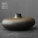 Ljojo™ Black Terracotta Abstract Vase Coarse Pottery Retro Glazed Flower Arranger