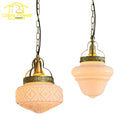 Ljojo Luxe LED Gold Lustre Pendant Light with Copper Glass for Restaurant Bedroom.