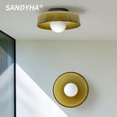 Ljojo Modern Round Glass Ceiling Light Ambient Illumination Indoor Home Decor Fixture