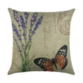 Ljojo Linen Butterfly Flower Sofa Cushion Cover 45*45 - Home Decor Printed Pillow Case