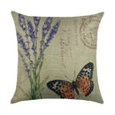 Ljojo Linen Butterfly Flower Sofa Cushion Cover 45*45 - Home Decor Printed Pillow Case