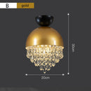 Ljojo Retro K9 Crystal Ceiling Light Fixture Black/Golden LED Cafe Lamp