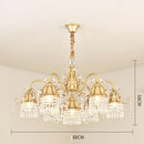 American Iron Chandelier Living Room Light | Retro Bedroom Crystal Hanging Lamp by Ljojo