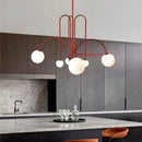 Ljojo Milky White Glass Ball Chandelier LED Light Fixture for Kitchen Dining Living Room