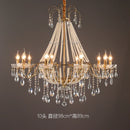 American Crystal Lamp French Retro Style Pearl Chandelier for Living Room by Ljojo