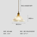 Ljojo Retro Restaurant Pendant Light Chandelier LED Lamp Glass Flower for Bedroom Living Room Hallway